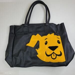 Pink Haley Lucy Dog Face Black Purse Shoulder Oversized Faux Leather Brown Pup